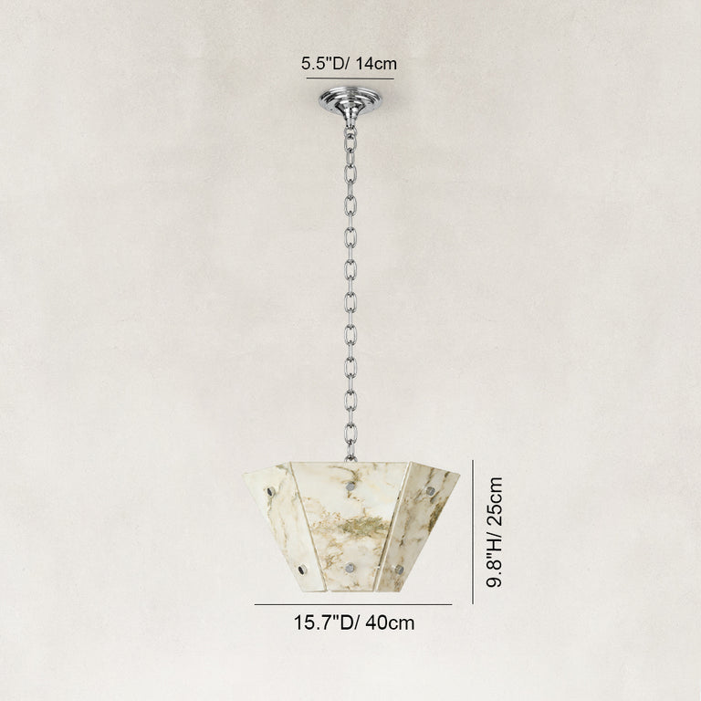 Dimension diagram for Faceted Ivory Marble Pendant