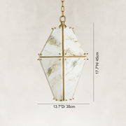 Dimension diagram for Faceted Marble Lantern Pendant