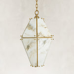 Product detail of Faceted Marble Lantern Pendant against a neutral background