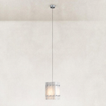 Fine Vein Twelve-Panel Marble Lantern Pendant 13.8" in Chrome finish shown in full against a neutral background