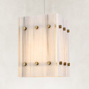 Product detail of Fine Vein Twelve-Panel Marble Lantern Pendant against a neutral background