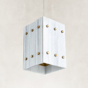 Product detail of Fine Vein Twelve-Panel Marble Lantern Pendant against a neutral background