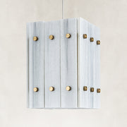 Product detail of Fine Vein Twelve-Panel Marble Lantern Pendant against a neutral background