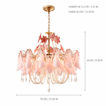 Florienne Floral Glass Chandelier dimension and specification diagram