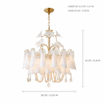 Florienne Floral Glass Chandelier dimension and specification diagram