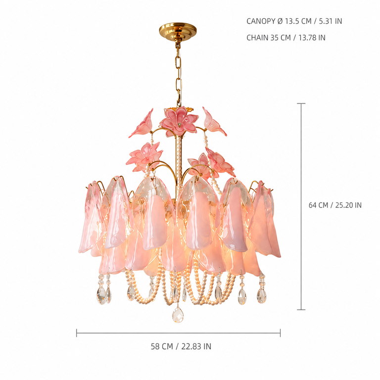 Florienne Floral Glass Chandelier