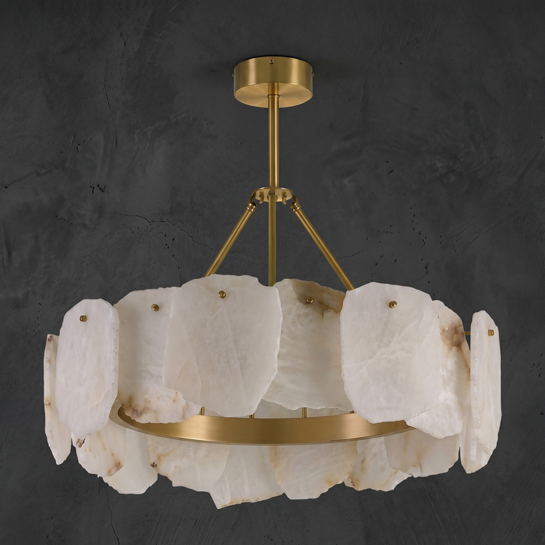 Foglia Flower Pedal Chandelier by Dalmivik, complete fixture view