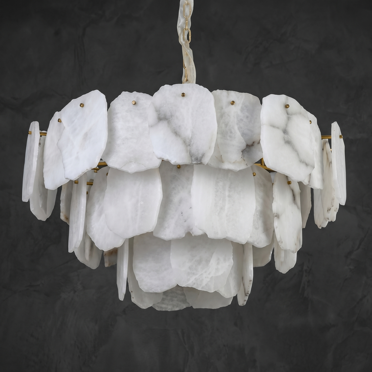 Foglia Leaf Tier Chandelier by Dalmivik, complete fixture view