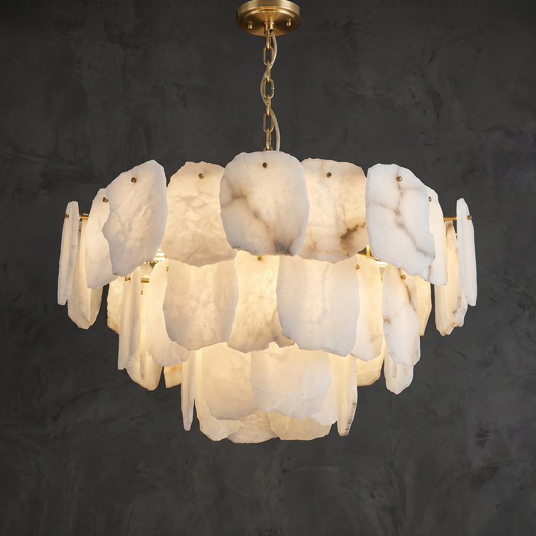 Foglia Leaf Tier Chandelier by Dalmivik, complete fixture view