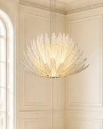 Frosted Lotus Textured Glass Chandelier