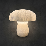 Katya Mushroom Modern Alabaster Table Lamp by Dalmivik, complete fixture view