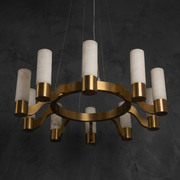 Livia Modern Alabaster Hanging Light Fixtures by Dalmivik, complete fixture view