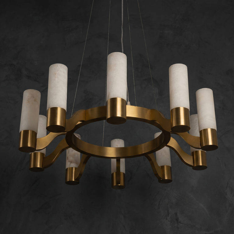 Livia Modern Alabaster Hanging Light Fixtures by Dalmivik, complete fixture view