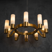 Livia Modern Alabaster Hanging Light Fixtures by Dalmivik, complete fixture view