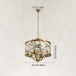 Dimension diagram for Gilded Cage Marble Chandelier 23.6