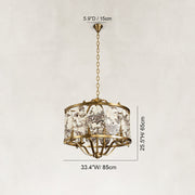Dimension diagram for Gilded Cage Marble Chandelier 23.6