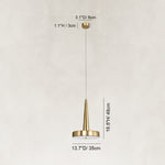 Dimension diagram for Gilded Marble Disc Pendant