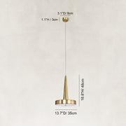Dimension diagram for Gilded Marble Disc Pendant