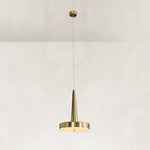 Gilded Marble Disc Pendant shown in full against a neutral background