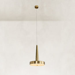 Gilded Marble Disc Pendant shown in full against a neutral background