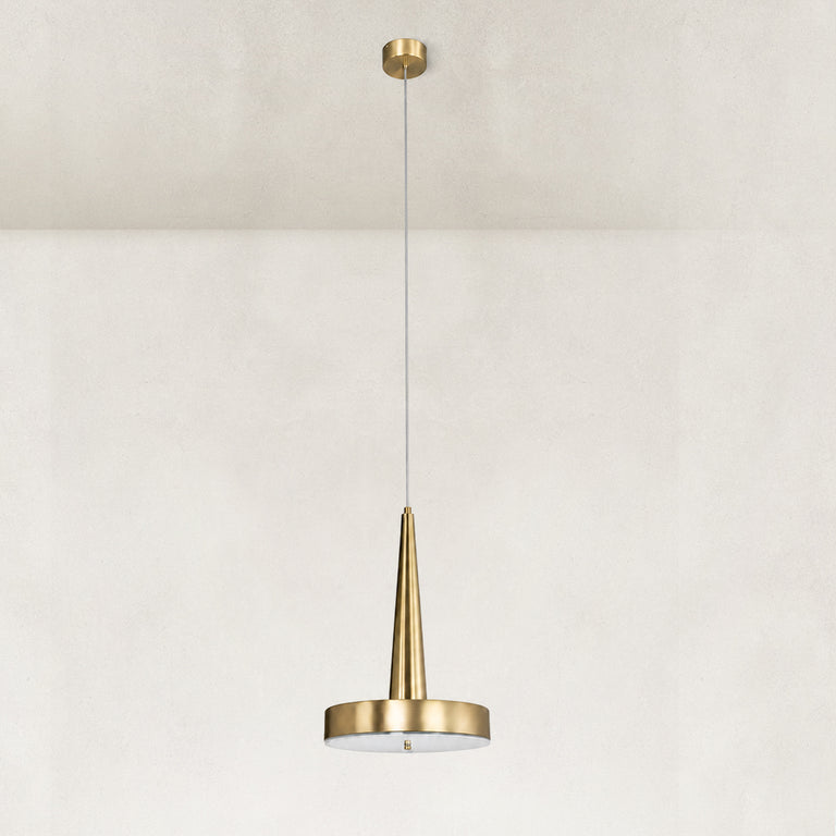 Product detail of Gilded Marble Disc Pendant against a neutral background