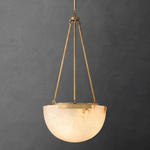 Ellune Modern Alabaster Bowl Chandelier by Dalmivik, complete fixture view
