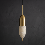 Ellune Modern Alabaster Hanging Light by Dalmivik, complete fixture view