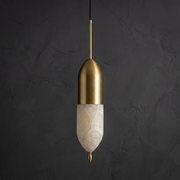 Ellune Modern Alabaster Hanging Light by Dalmivik, complete fixture view