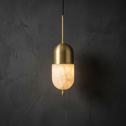 Ellune Modern Alabaster Hanging Light by Dalmivik, complete fixture view
