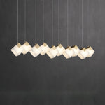 Gold & White Alabaster Sculptural Lumina Vox Pendant Lamp by Dalmivik, product or room detail view