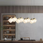 Gold & White Alabaster Sculptural Lumina Vox Pendant Lamp by Dalmivik, product or room detail view