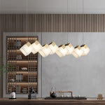Gold & White Alabaster Sculptural Lumina Vox Pendant Lamp by Dalmivik, product or room detail view