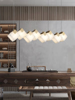 Gold & White Alabaster Sculptural Lumina Vox Pendant Lamp by Dalmivik, product or room detail view