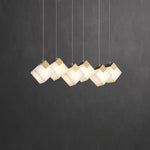 Gold & White Alabaster Sculptural Lumina Vox Pendant Lamp by Dalmivik, product or room detail view