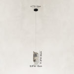 Dimension diagram for Graphic Four-Panel Marble Pendant