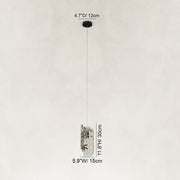 Dimension diagram for Graphic Four-Panel Marble Pendant