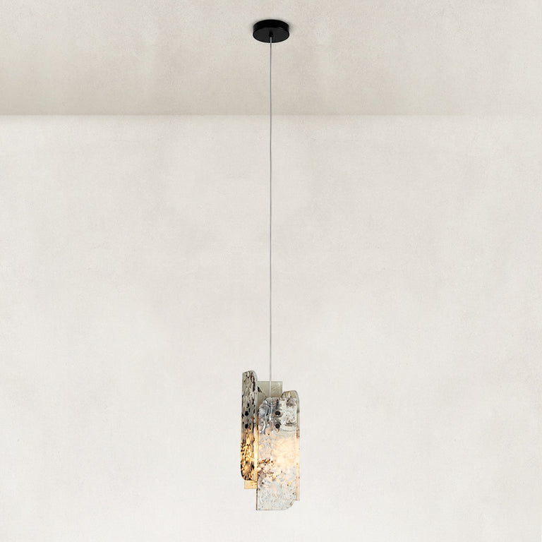 Graphic Four-Panel Marble Pendant shown in full against a neutral background