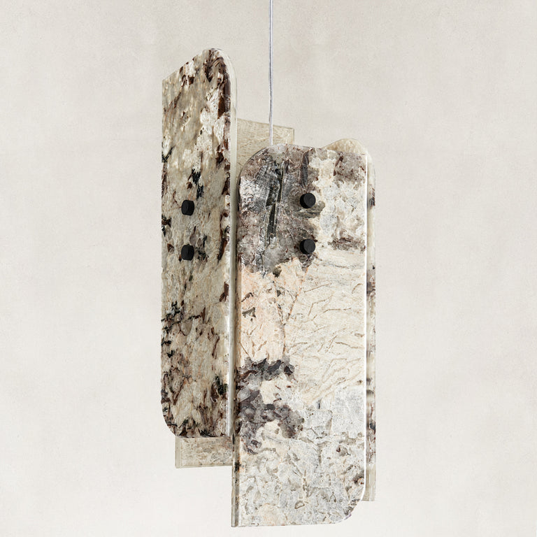Product detail of Graphic Four-Panel Marble Pendant against a neutral background