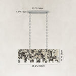Dimension diagram for Graphic Mosaic Marble Island Chandelier 47.2