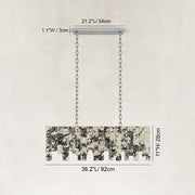 Dimension diagram for Graphic Mosaic Marble Island Chandelier 47.2