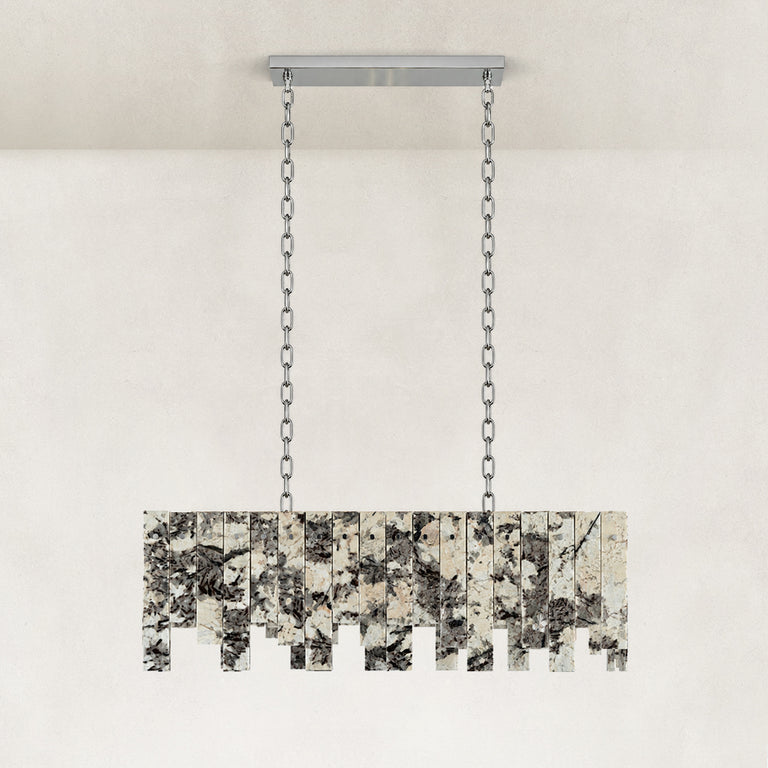 Product detail of Graphic Mosaic Marble Island Chandelier 47.2" against a neutral background