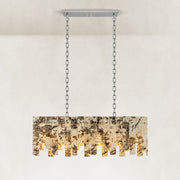 Graphic Mosaic Marble Island Chandelier 47.2