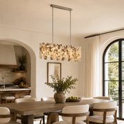 Graphic Mosaic Marble Island Chandelier 47.2