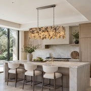 Graphic Mosaic Marble Island Chandelier 47.2