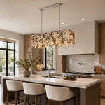 Graphic Mosaic Marble Island Chandelier 47.2