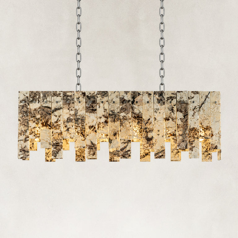 Product detail of Graphic Mosaic Marble Island Chandelier 47.2" against a neutral background
