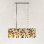 Graphic Mosaic Marble Island Chandelier 47.2