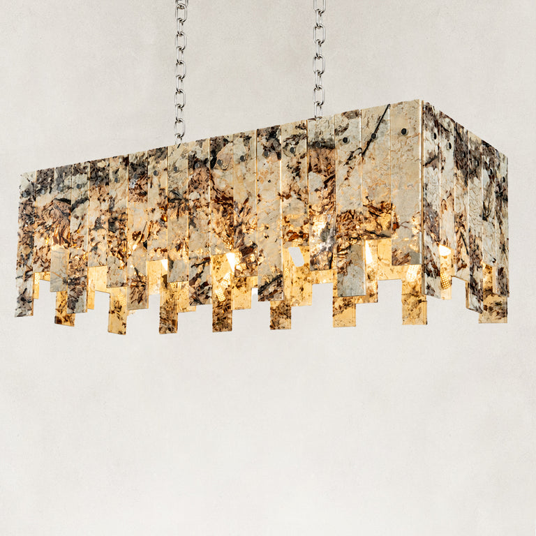 Product detail of Graphic Mosaic Marble Island Chandelier 47.2" against a neutral background