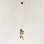 Graphic Vein Four-Panel Marble Pendant shown against a neutral background
