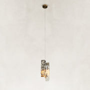 Graphic Vein Four-Panel Marble Pendant shown against a neutral background
